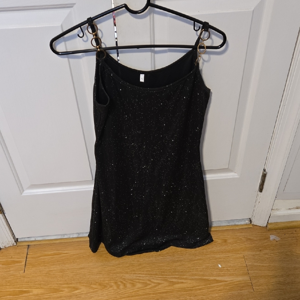 Black Sparkle Women's Slip Dress